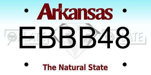 EBBB48 Arkansas License Plate