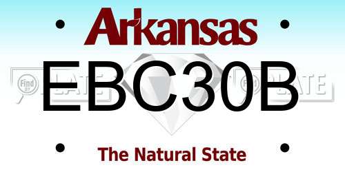 EBC30B Arkansas License Plate