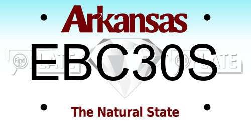 EBC30S Arkansas License Plate