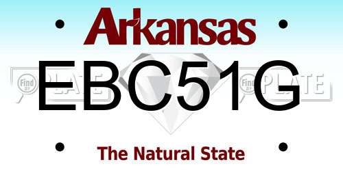 EBC51G Arkansas License Plate
