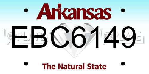 EBC6149 Arkansas License Plate