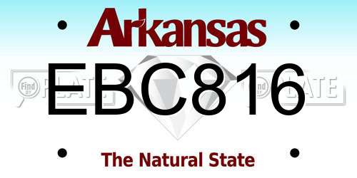 EBC816 Arkansas License Plate