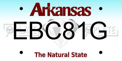 EBC81G Arkansas License Plate