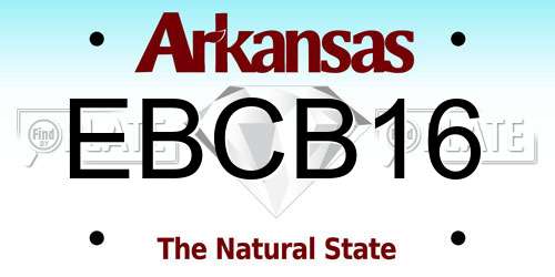 EBCB16 Arkansas License Plate