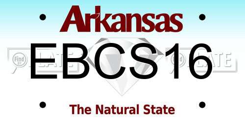 EBCS16 Arkansas License Plate