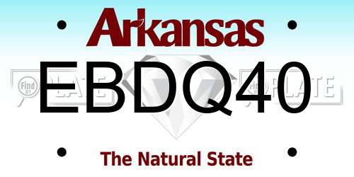 EBDQ40 Arkansas License Plate