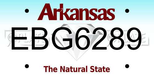 EBG6289 Arkansas License Plate