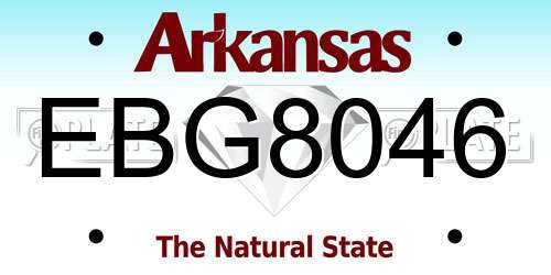 EBG8046 Arkansas License Plate