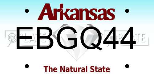 EBGQ44 Arkansas License Plate