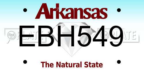 EBH549 Arkansas License Plate