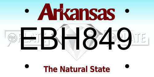 EBH849 Arkansas License Plate