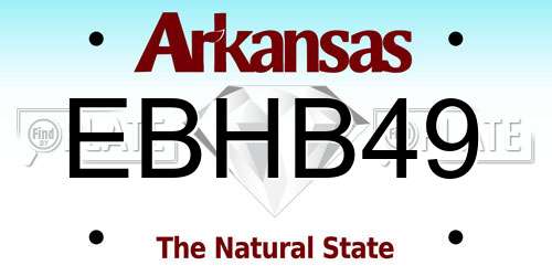 EBHB49 Arkansas License Plate