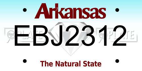 EBJ2312 Arkansas License Plate