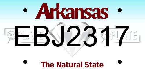 EBJ2317 Arkansas License Plate