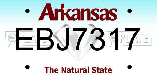 EBJ7317 Arkansas License Plate