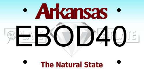 EBOD40 Arkansas License Plate