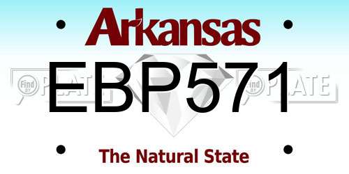 EBP571 Arkansas License Plate