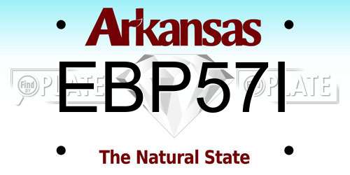 EBP57I Arkansas License Plate