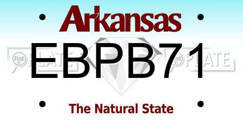 EBPB71 Arkansas License Plate