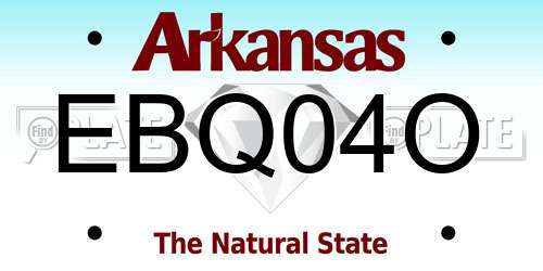 EBQ04O Arkansas License Plate