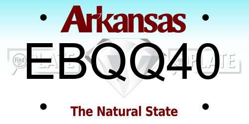 EBQQ40 Arkansas License Plate
