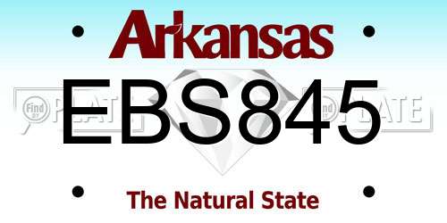 EBS845 Arkansas License Plate