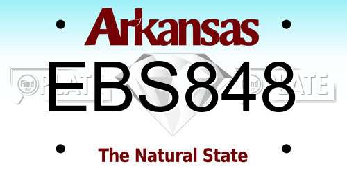 EBS848 Arkansas License Plate