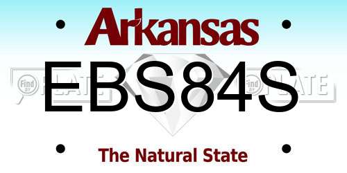 EBS84S Arkansas License Plate