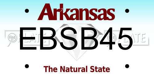 EBSB45 Arkansas License Plate