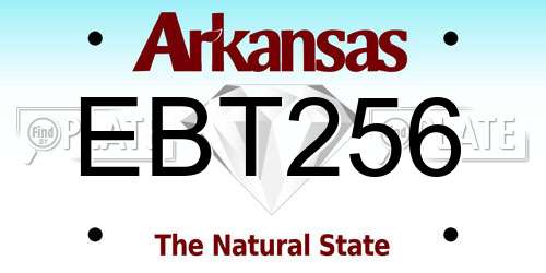 EBT256 Arkansas License Plate