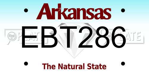 EBT286 Arkansas License Plate