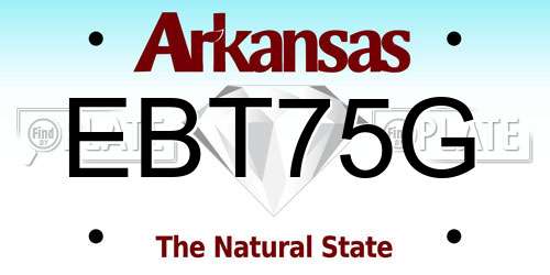EBT75G Arkansas License Plate