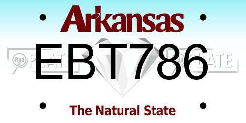 EBT786 Arkansas License Plate