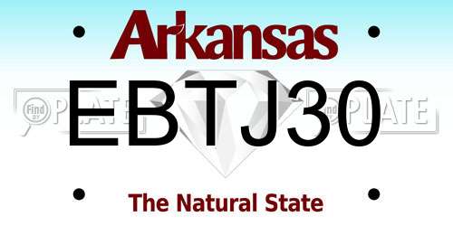 EBTJ30 Arkansas License Plate