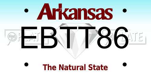 EBTT86 Arkansas License Plate