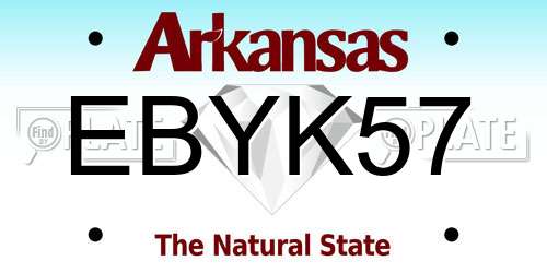 EBYK57 Arkansas License Plate