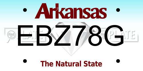EBZ78G Arkansas License Plate