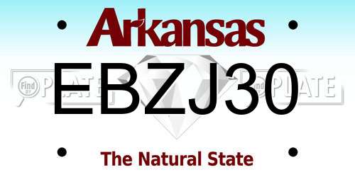 EBZJ30 Arkansas License Plate