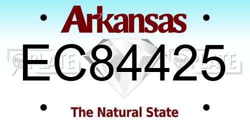 EC84425 Arkansas License Plate