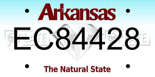 EC84428 Arkansas License Plate