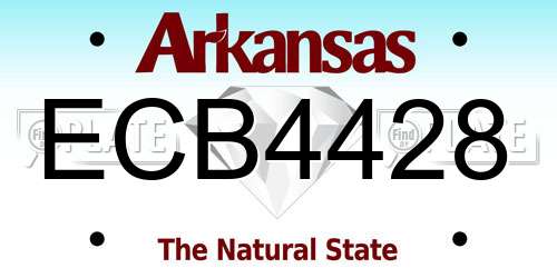 ECB4428 Arkansas License Plate