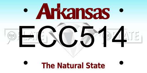 ECC514 Arkansas License Plate