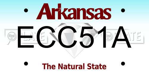 ECC51A Arkansas License Plate