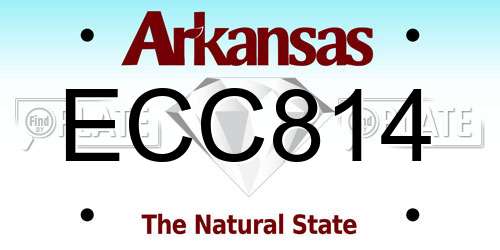 ECC814 Arkansas License Plate