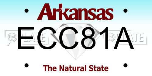 ECC81A Arkansas License Plate