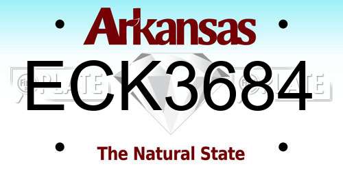 ECK3684 Arkansas License Plate