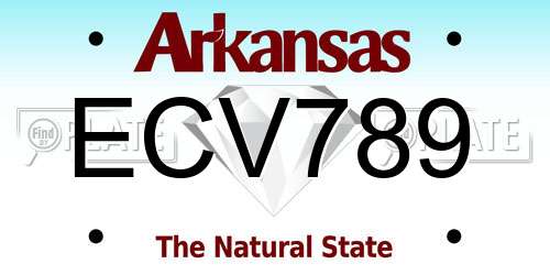ECV789 Arkansas License Plate