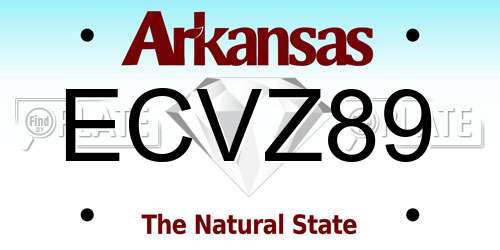 ECVZ89 Arkansas License Plate