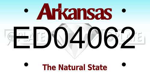 ED04062 Arkansas License Plate