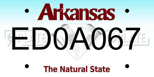 ED0A067 Arkansas License Plate